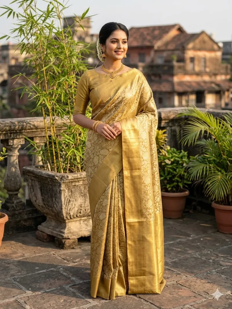 New Design Zari Tissue Banarasi Silk Saree