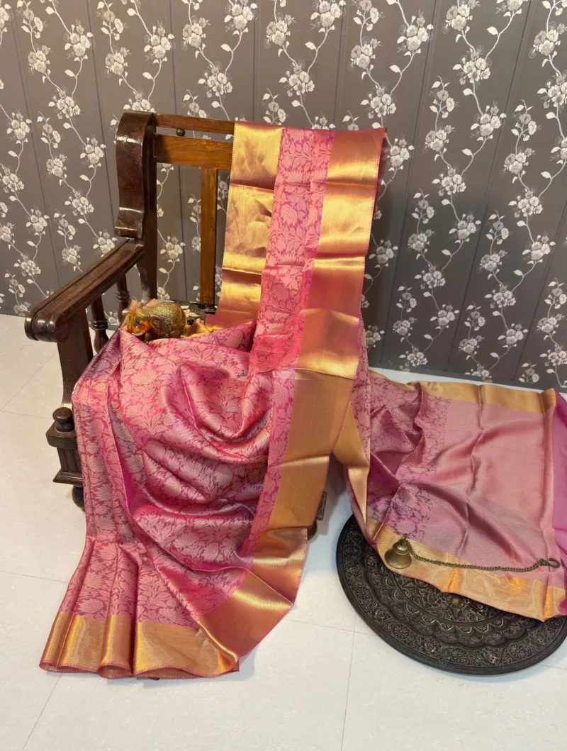 New Design Zari Tissue Banarasi Silk Saree view 7