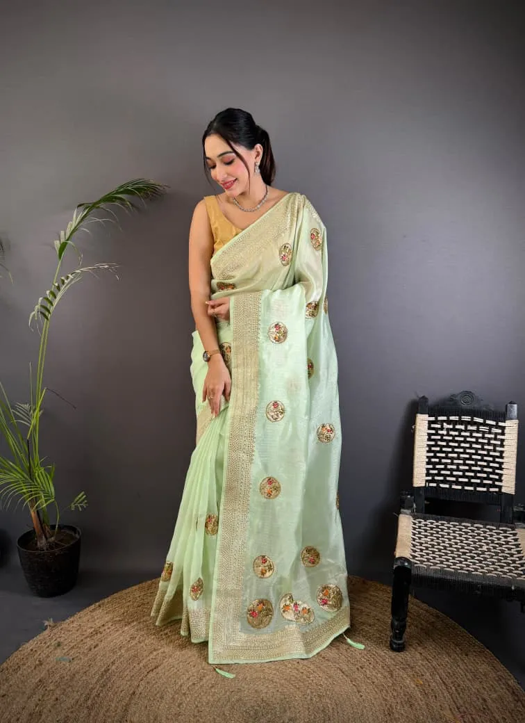 Organza Silk Saree with Rich Banglori Blouse