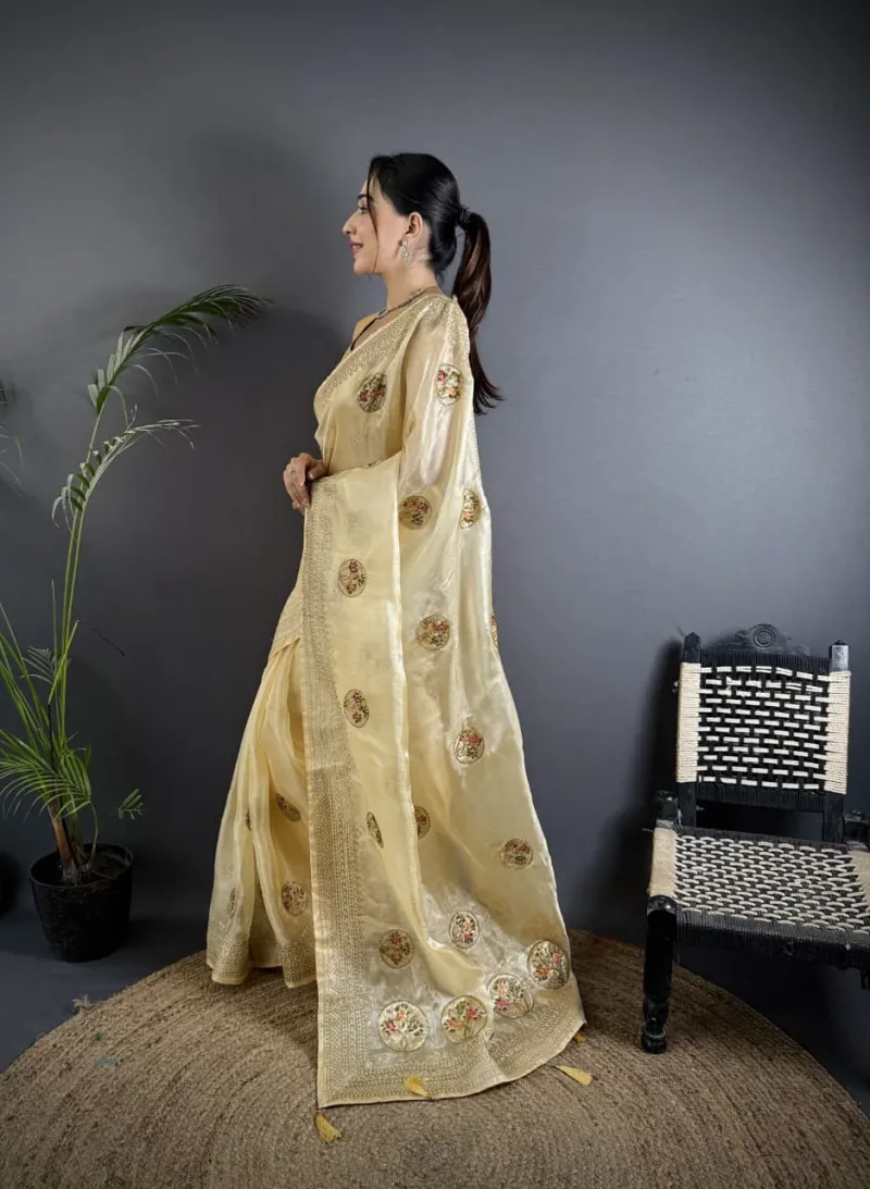Organza Silk Saree with Rich Banglori Blouse view 8