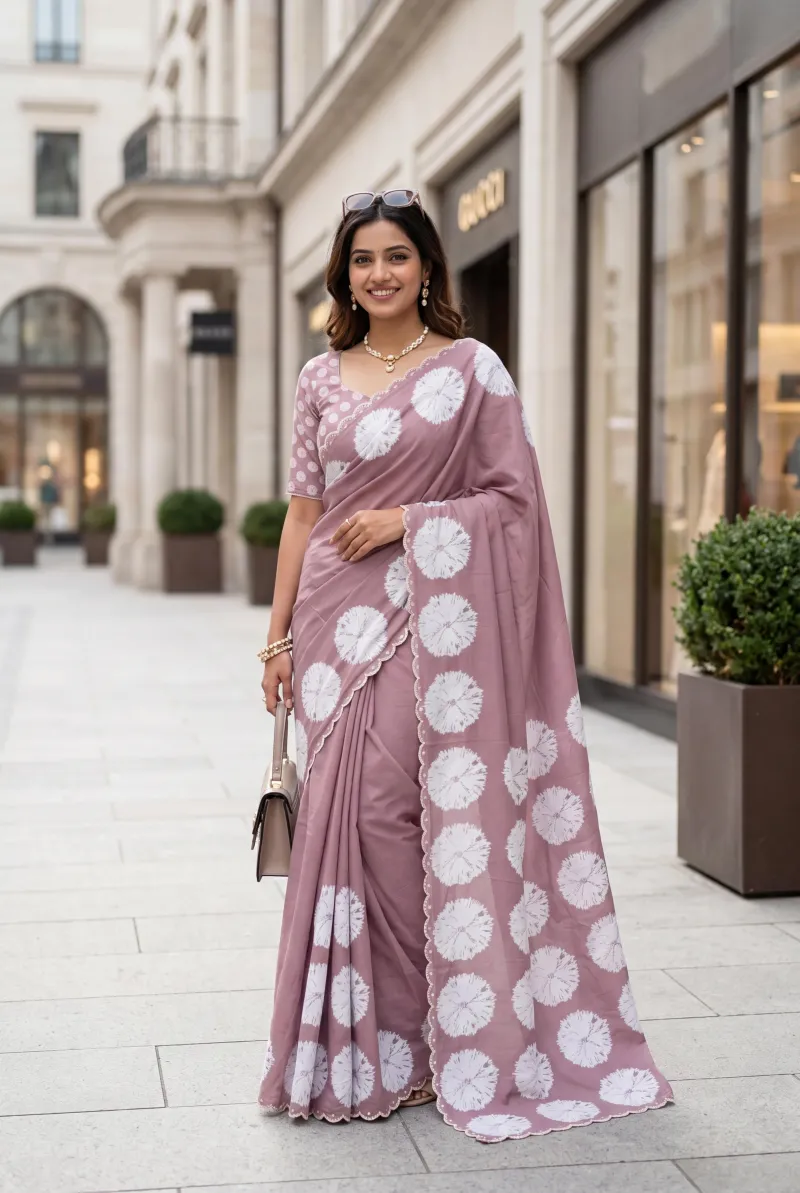 Soft Satin Georgette Saree view 2