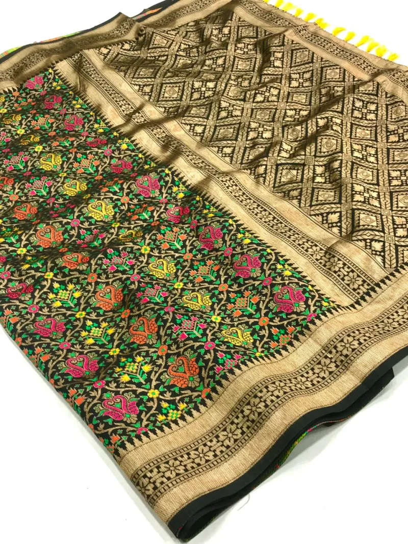 Heavy Banarasi Patola Silk Saree with All Over Fancy Meena and Zari Weaving