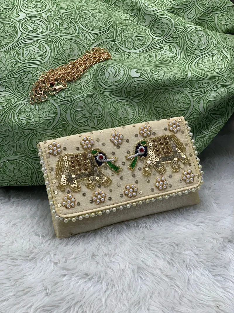 Zari Handwork Mobile Sling Bag for Women and Girls