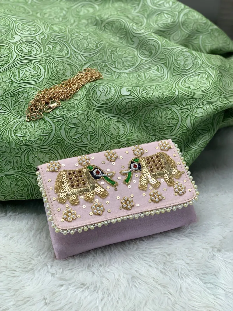 Zari Handwork Mobile Sling Bag for Women and Girls view 9