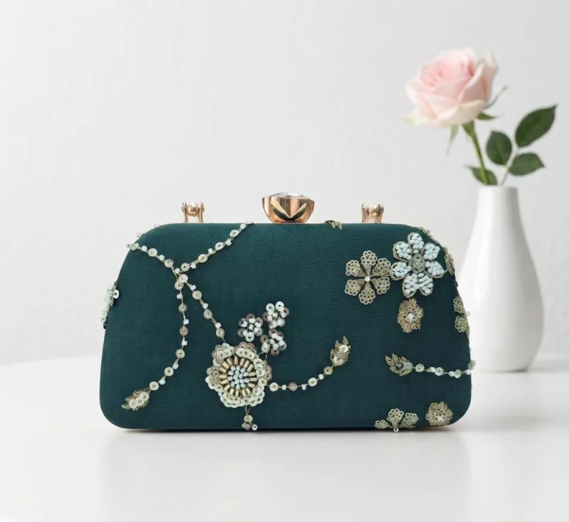 Handmade Pearl Bag Sling Clutch Bag view 5
