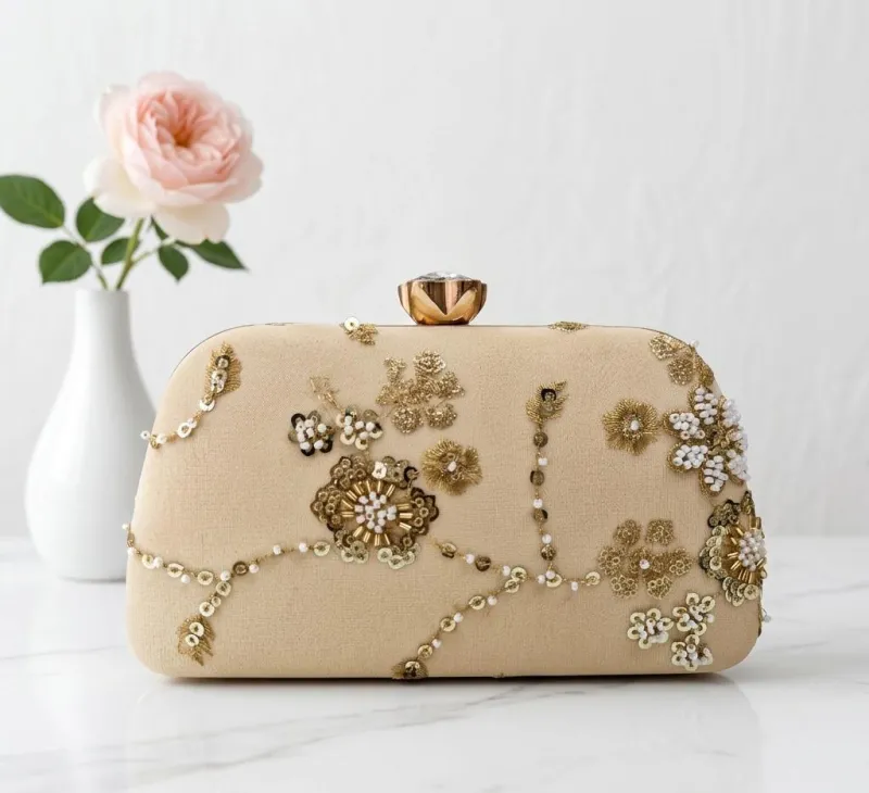 Handmade Pearl Bag Sling Clutch Bag view 7