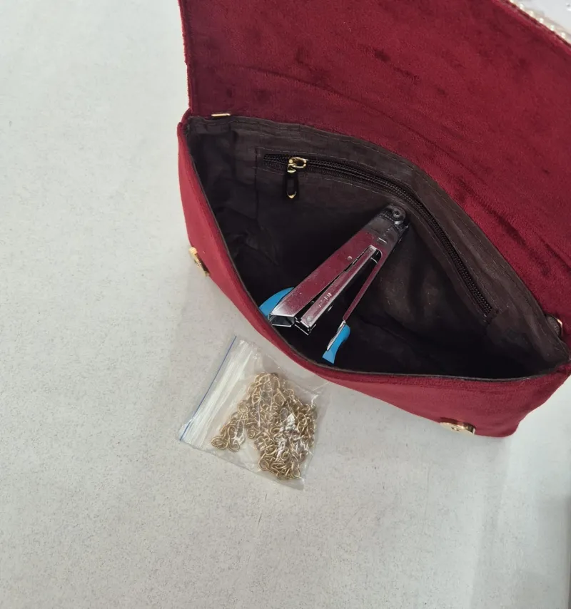 Handmade Pearl Sling Clutch Bag view 2