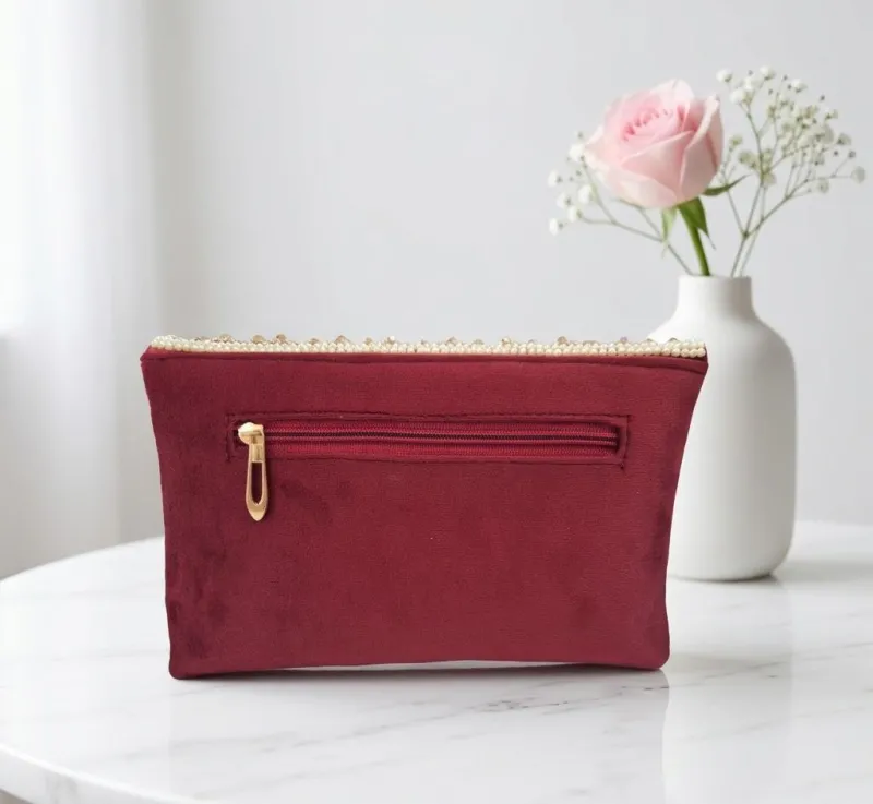 Handmade Pearl Sling Clutch Bag view 4