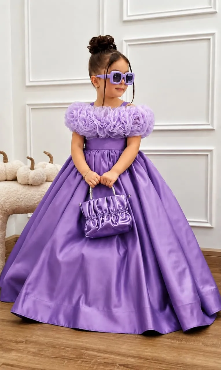 Superb Satin Party Wear Gown view 4