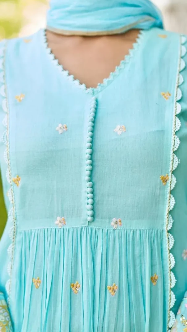 Cotton Mal Anarkali Kurti Dress Set view 9