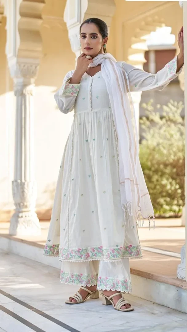 Cotton Mal Anarkali Kurti Dress Set view 12