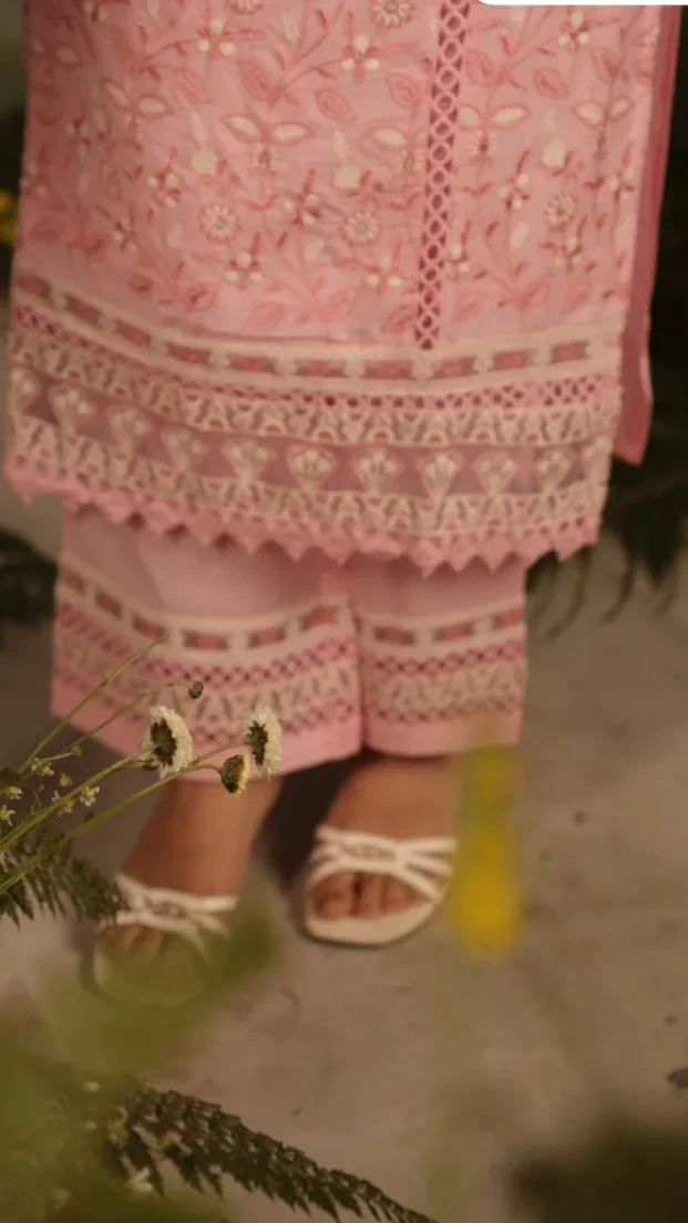 Three Piece Pure Mul Mul Cotton Designer Set view 7