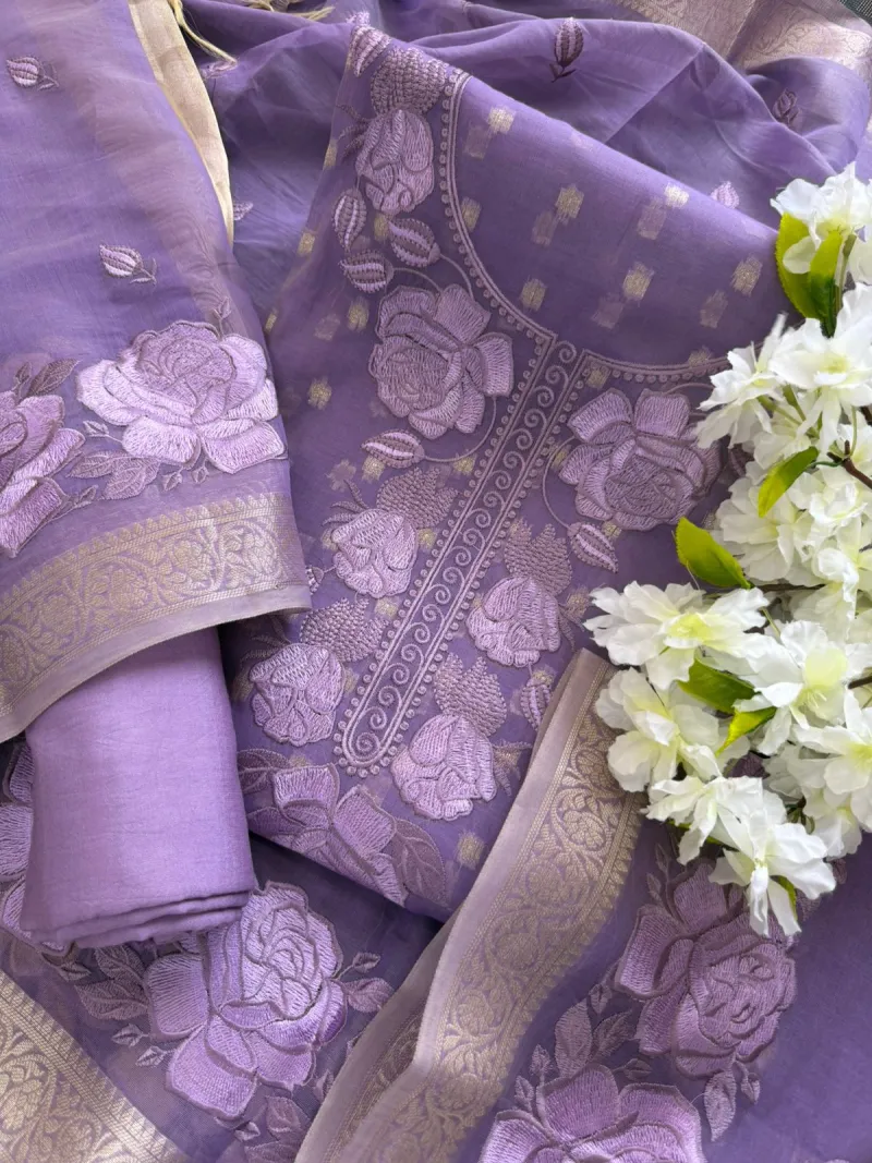 Chanderi Unstitched Suit Material