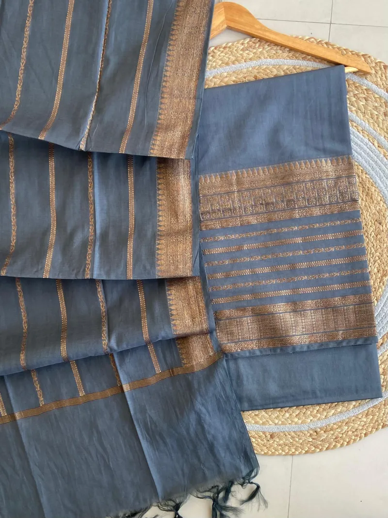 Heavy Banarasi Chanderi unstitched Suit Material view 6