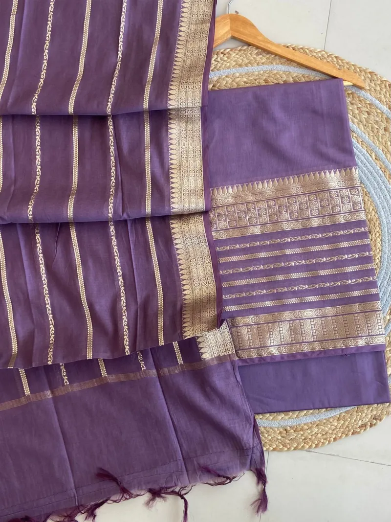 Heavy Banarasi Chanderi unstitched Suit Material view 7