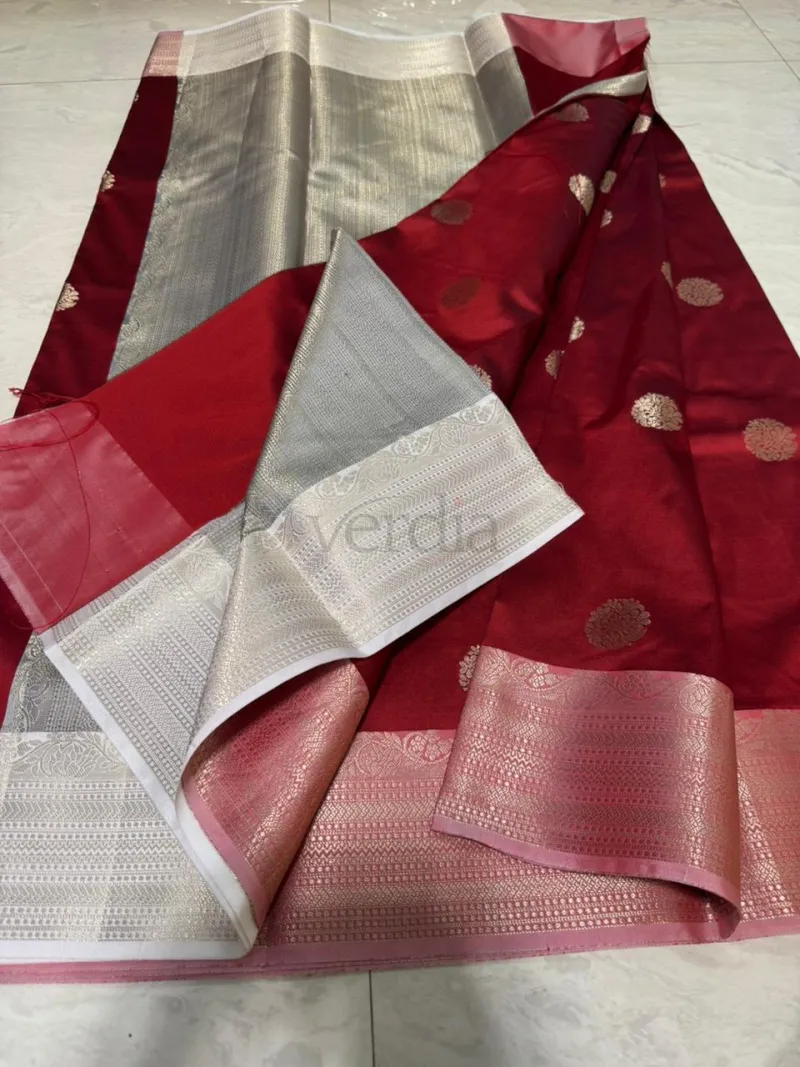 Banarasi Semi Silk Saree with Brocade Blouse view 7