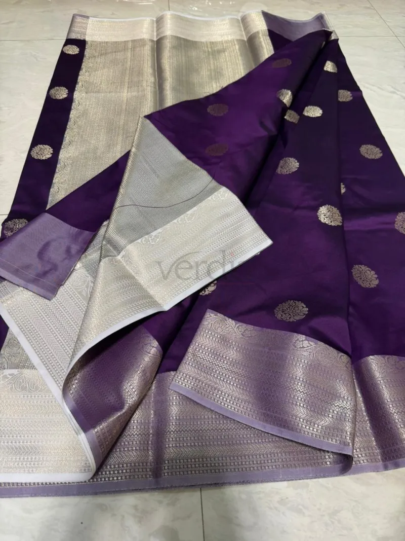 Banarasi Semi Silk Saree with Brocade Blouse view 10