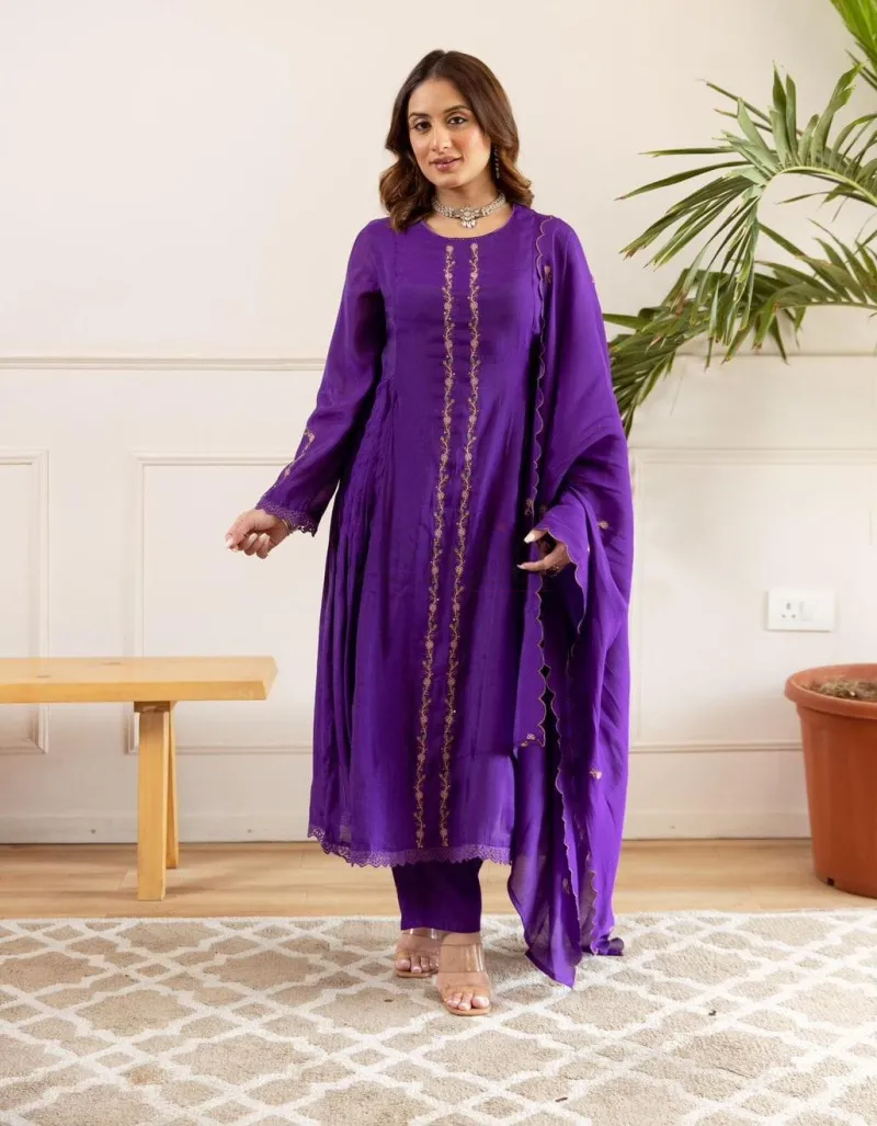 Mul Chanderi kurti set
