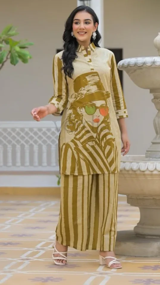 Imported Cotton Embroidered Fabric Co-Ord Set view 6