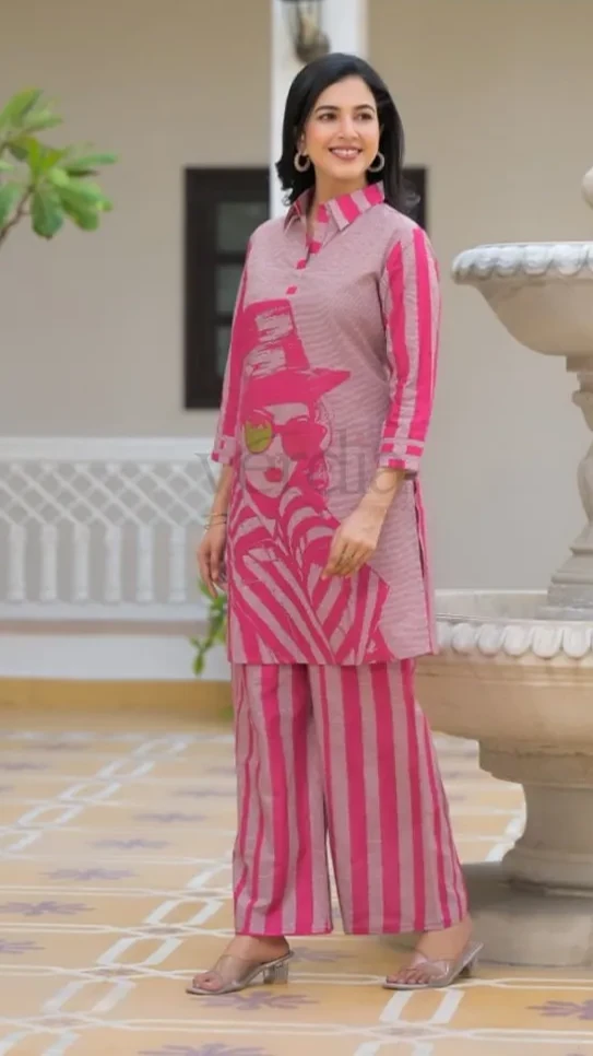 Imported Cotton Embroidered Fabric Co-Ord Set view 7