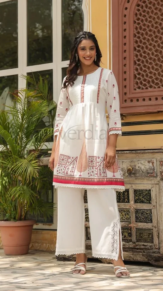 Two Piece Floral Print Mulmul Cotton Co-ord Set view 5