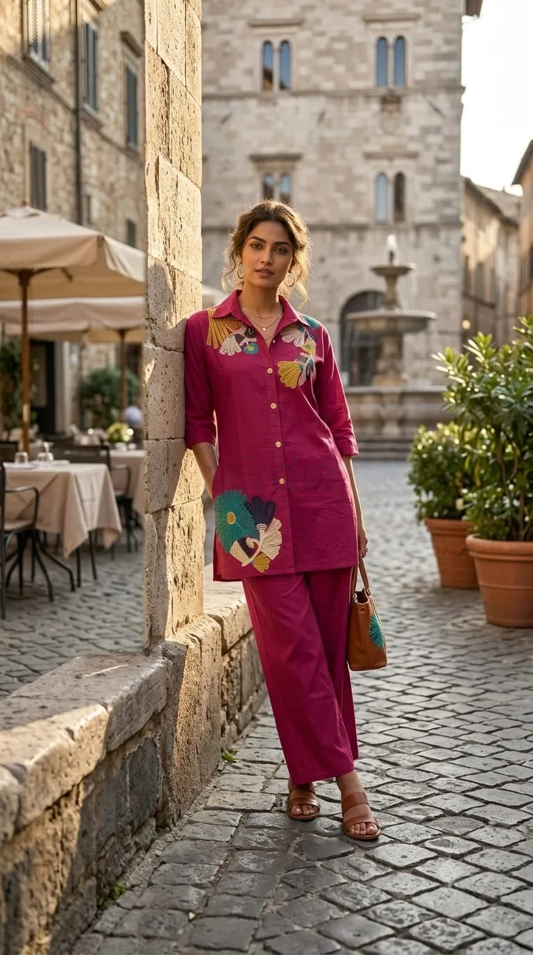 Premium Cotton Shirt and Palazzo  Co-ord Set