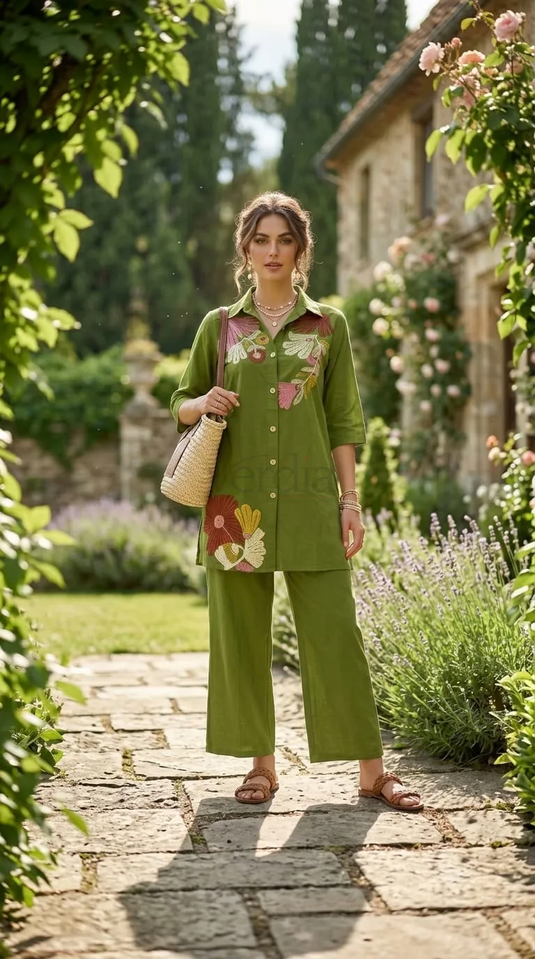 Premium Cotton Shirt and Palazzo  Co-ord Set view 4