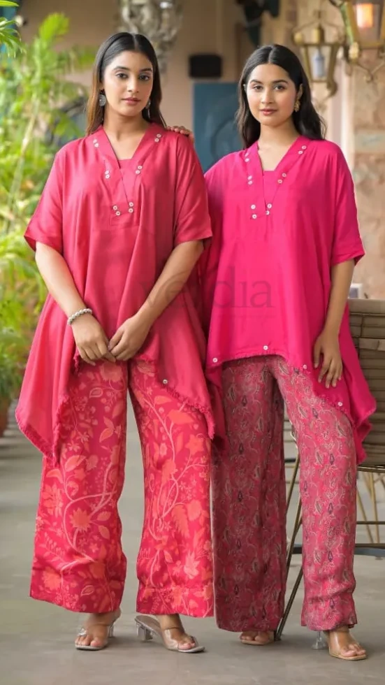 Imported Crepe Shirt with Chinnon Pant Co-ord Set