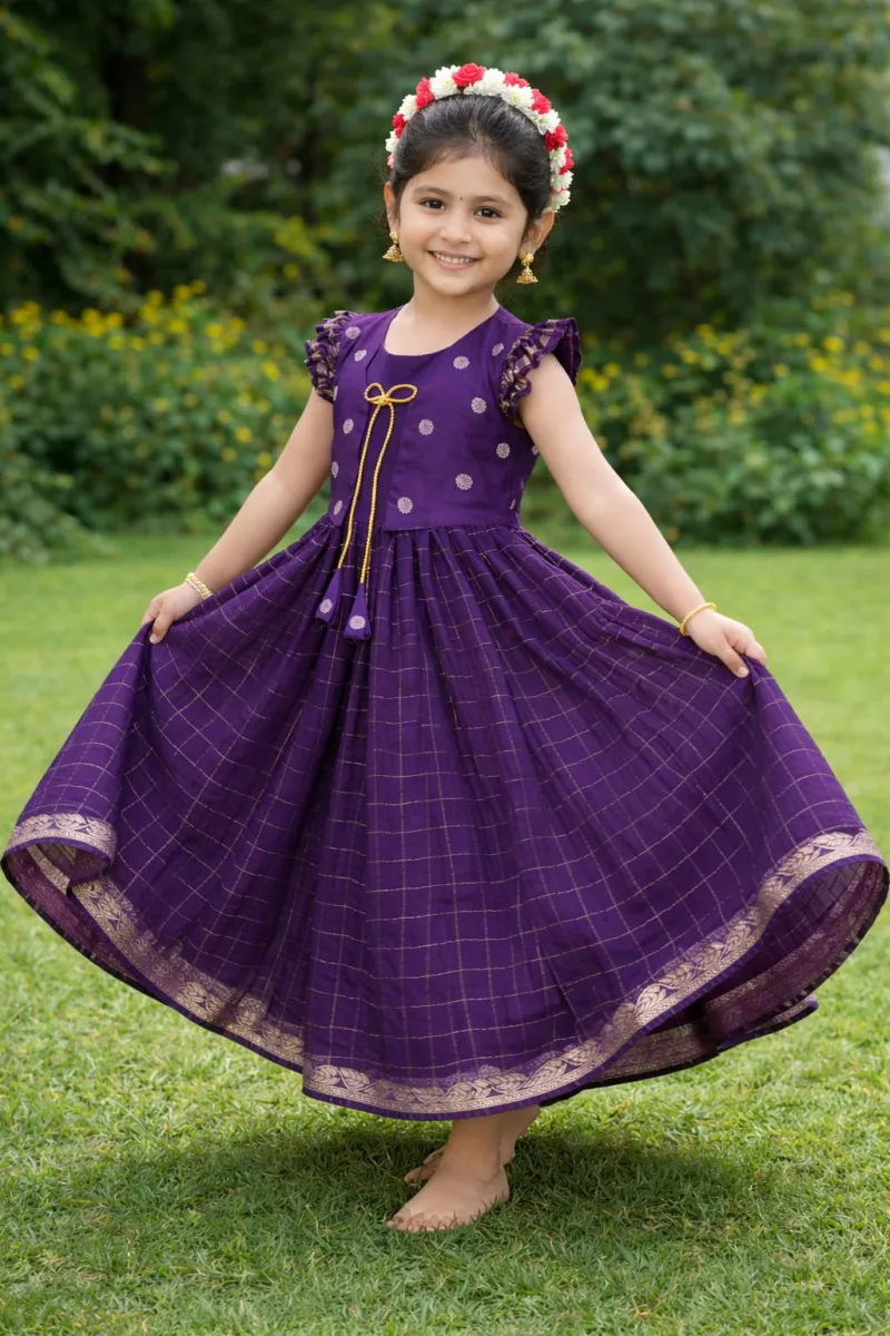 Purple Viscose Coat-Gown