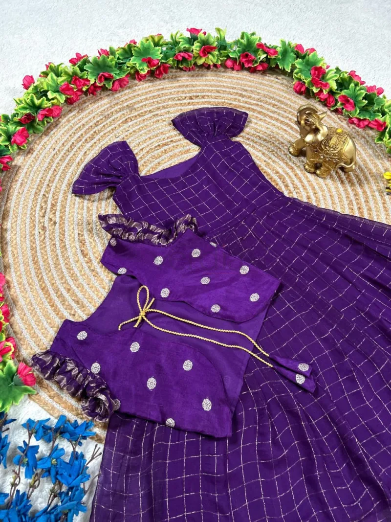 Purple Viscose Coat-Gown view 3