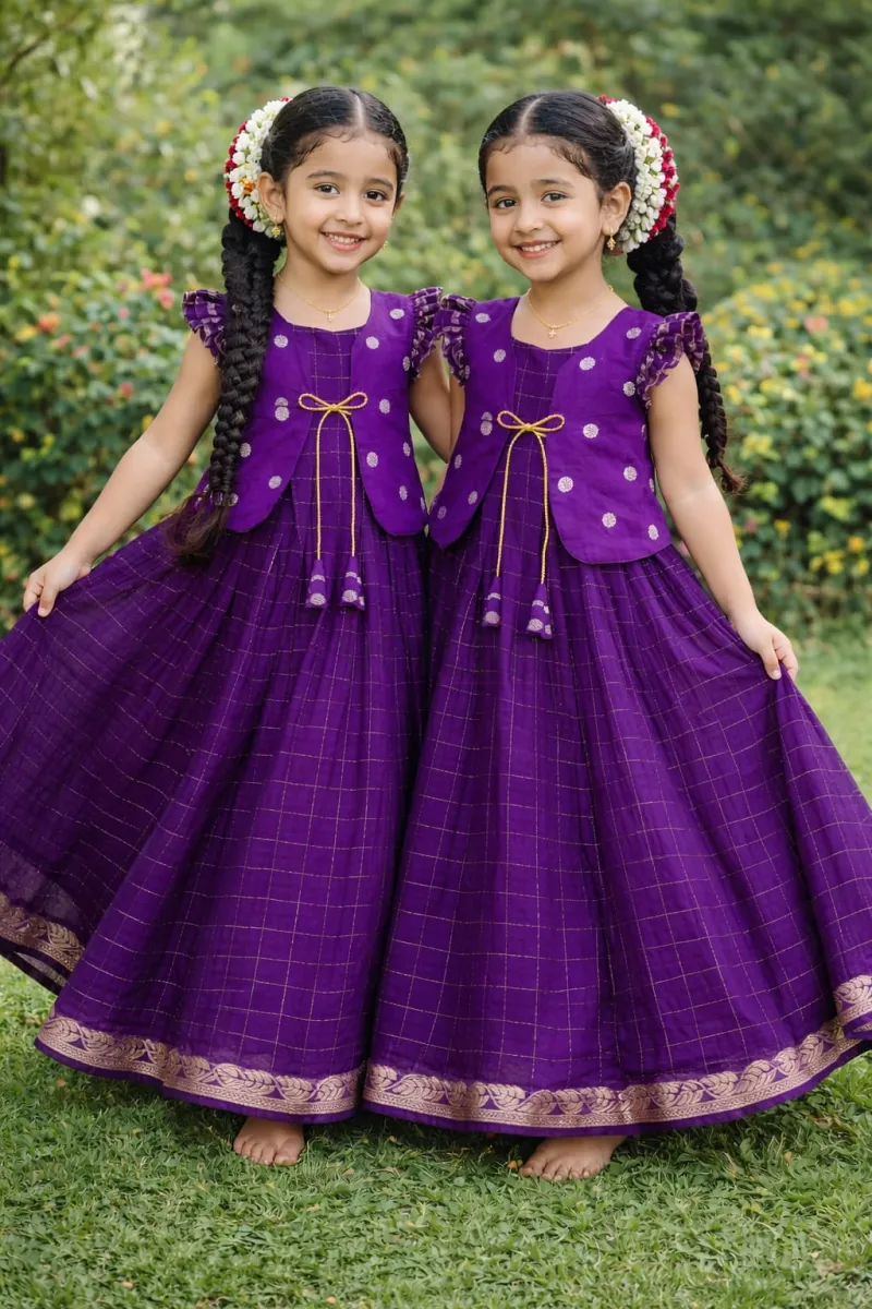 Purple Viscose Coat-Gown view 5