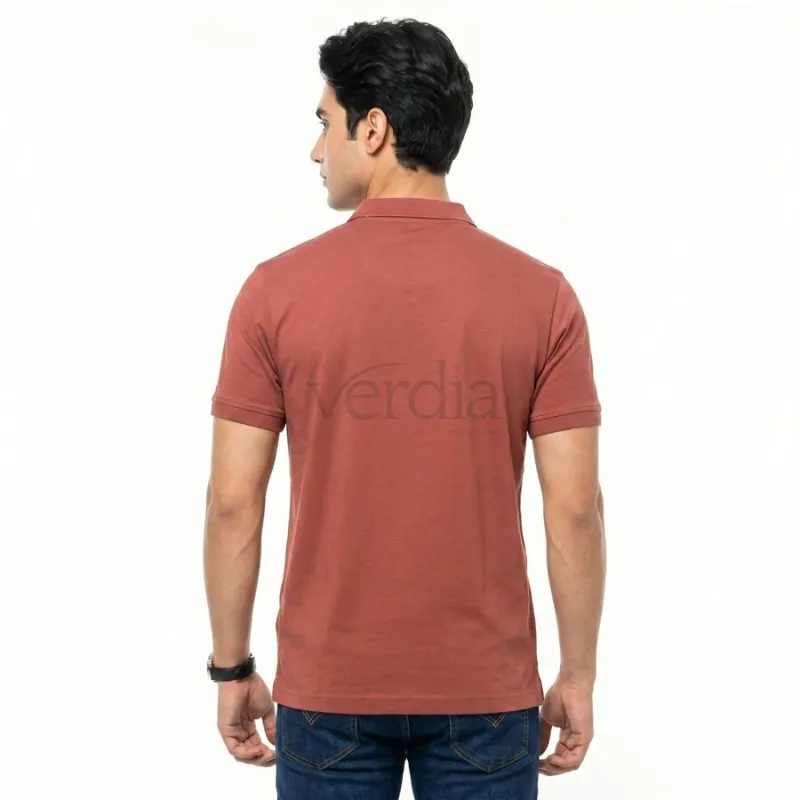Men's Coral Cotton Polo Neck Polo T-Shirt view 3