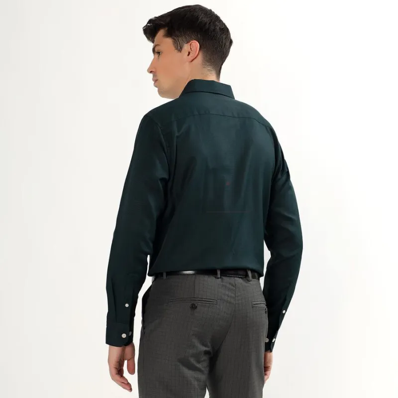 Men's Dark Forest Green Classic Formal Shirt view 4