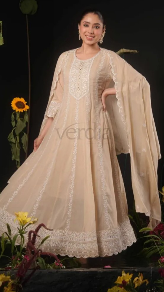 Cotton Mal Anarkali Kurti Set view 3