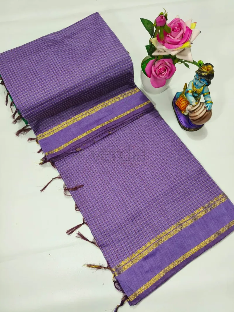 Arani Checked Cotton Saree view 3