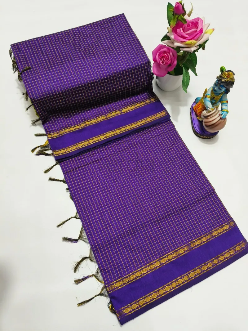 Arani Checked Cotton Saree view 9