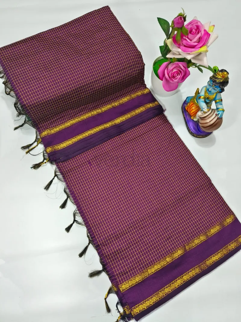 Arani Checked Cotton Saree view 10