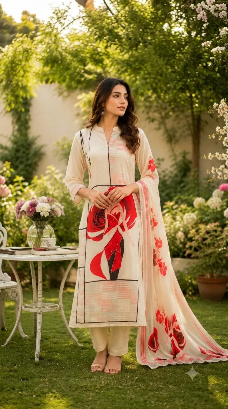 Pure Mulmul Cotton Digital Print Kurti Set