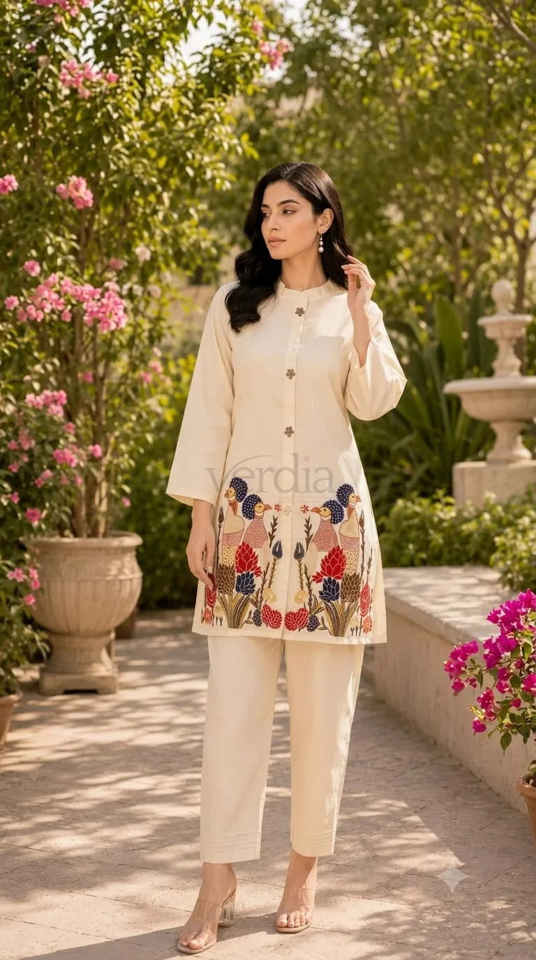 Pure Cotton Co-Ords Set with Embroidery