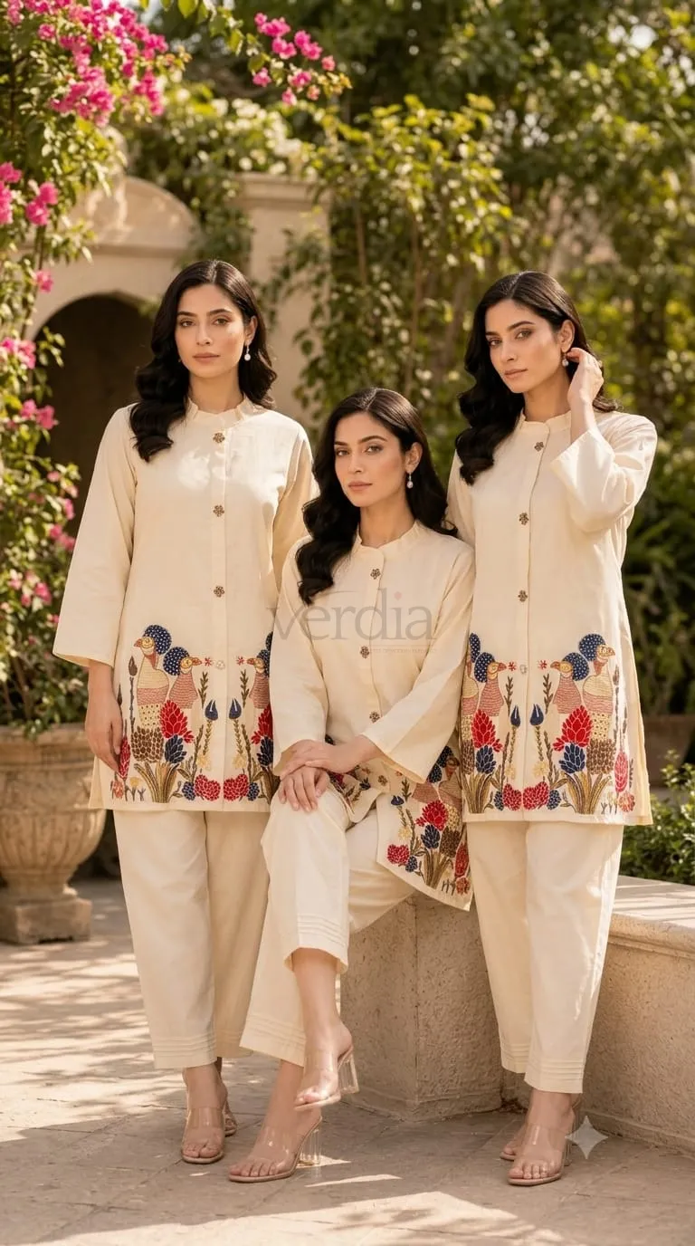 Pure Cotton Co-Ords Set with Embroidery