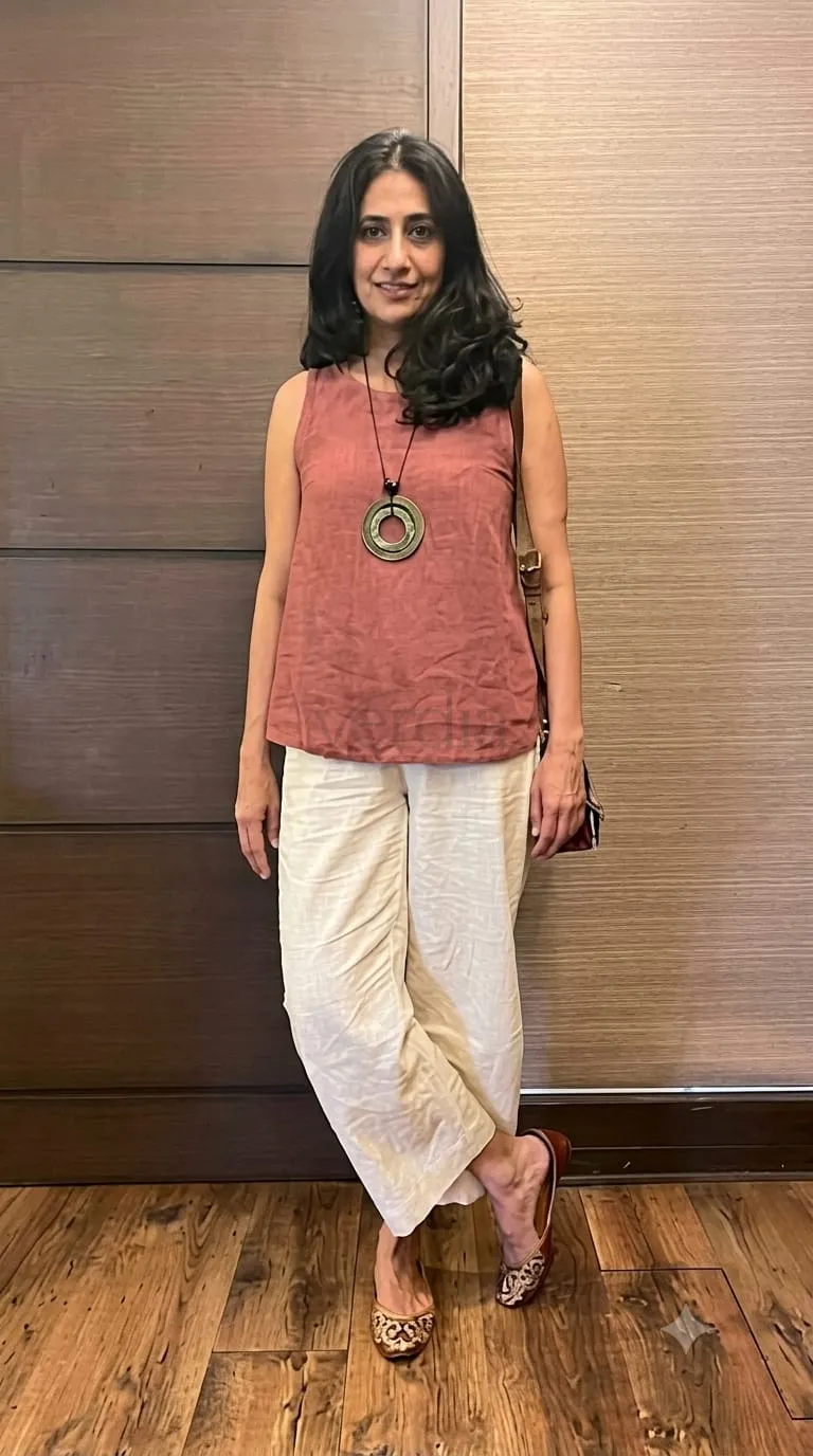 Cotton Flex Kurti Set with Top and Pant view 3