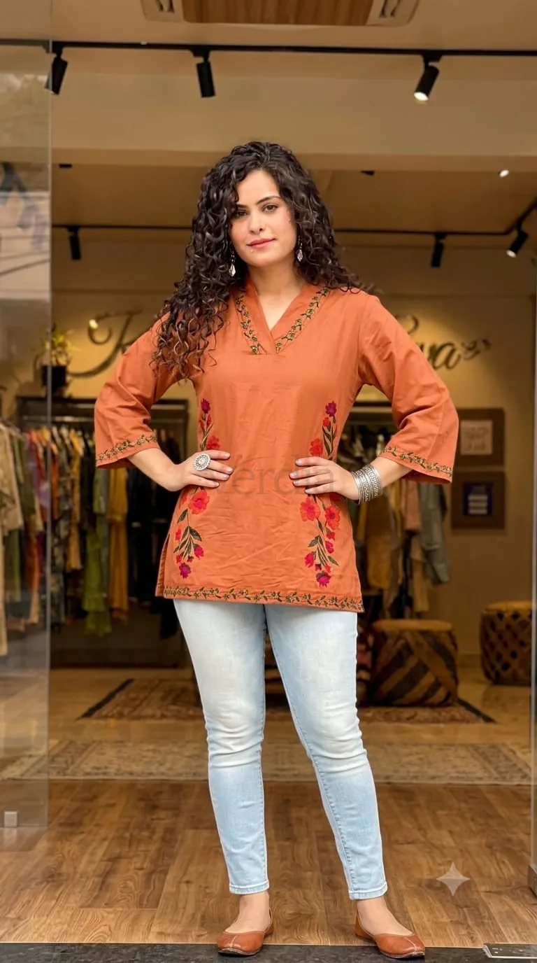 Cotton Block Print Top