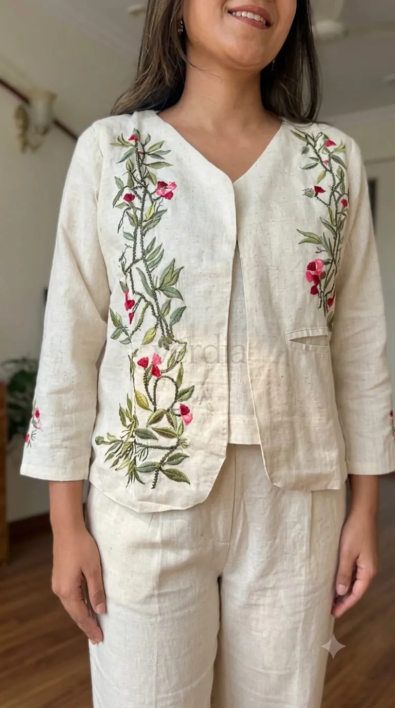 Khadi Cotton Indo-Western Fusion Set view 2