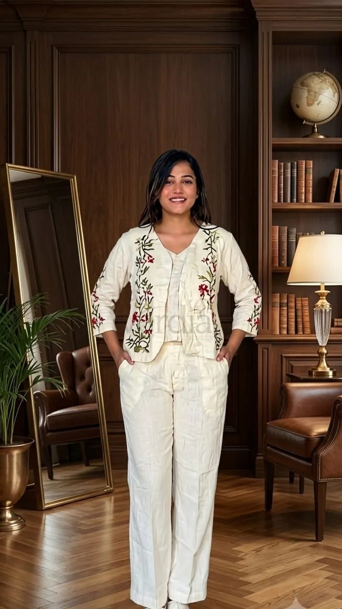 Khadi Cotton Indo-Western Fusion Set