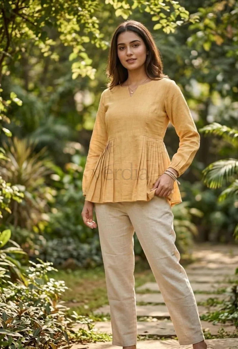 Linen Cotton Kurti Set view 2