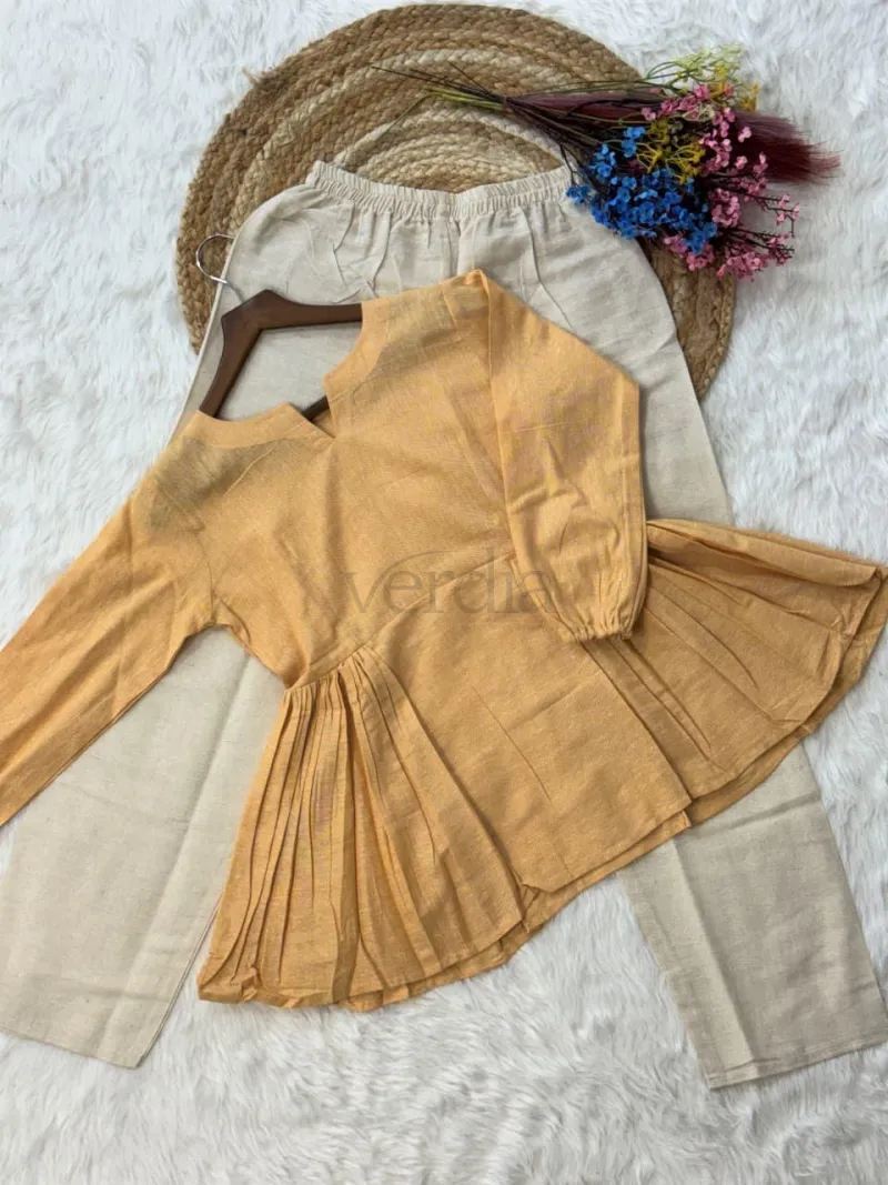 Linen Cotton Kurti Set view 3