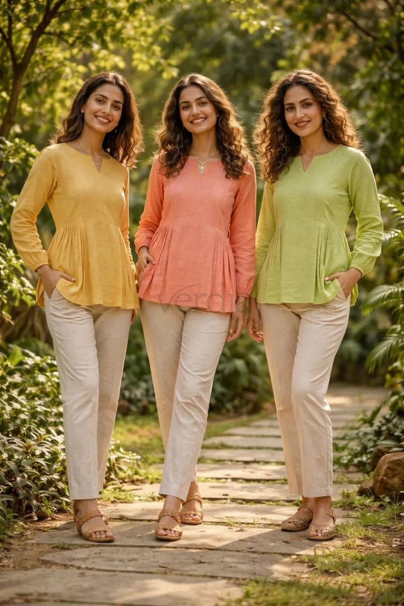 Linen Cotton Kurti Set