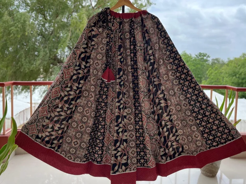 Exclusive Ajrakh Print Kalidaar Skirt view 2