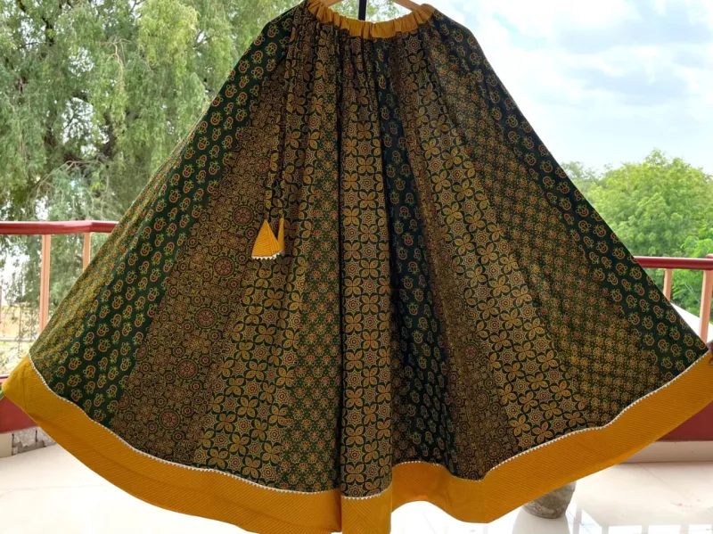Exclusive Ajrakh Print Kalidaar Skirt view 4