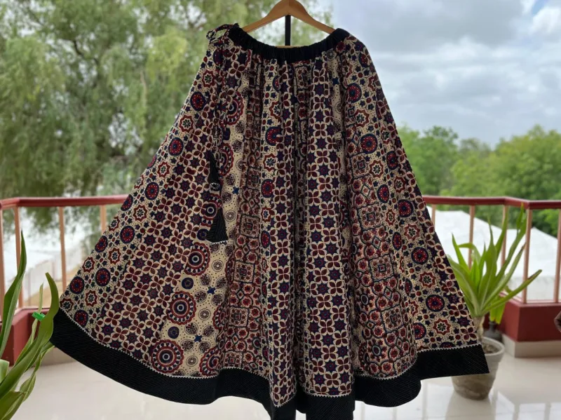 Exclusive Ajrakh Print Kalidaar Skirt view 5